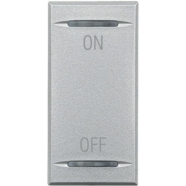 Key cover for 2 functions with illuminated lens with screen printing symbol 'ON OFF'