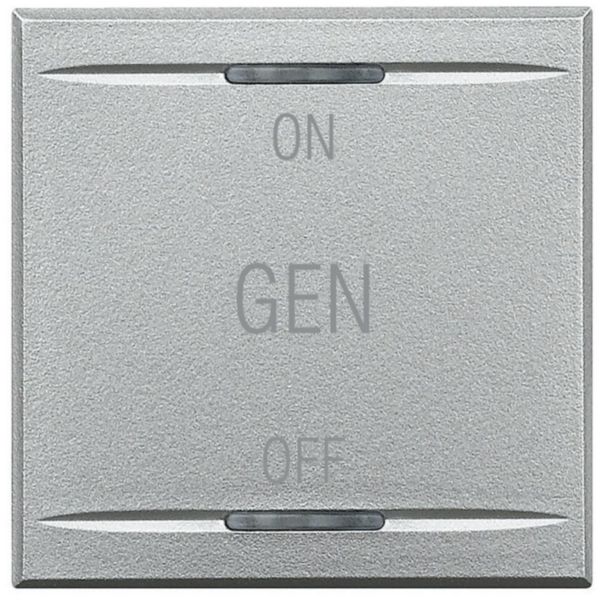 Key cover for 2 functions with illuminated lens with screen printing symbol 'ON GEN OFF'