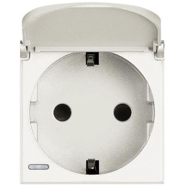 Socket 2P+T 16A 250 Vac with earth lateral contacts - german standard