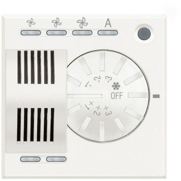 Room temperature control sensor for heating and cooling systems with knob for +/- 3 °C.