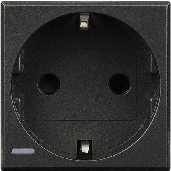 Socket 2P+T 16A 250 Vac with earth lateral contacts - german standard