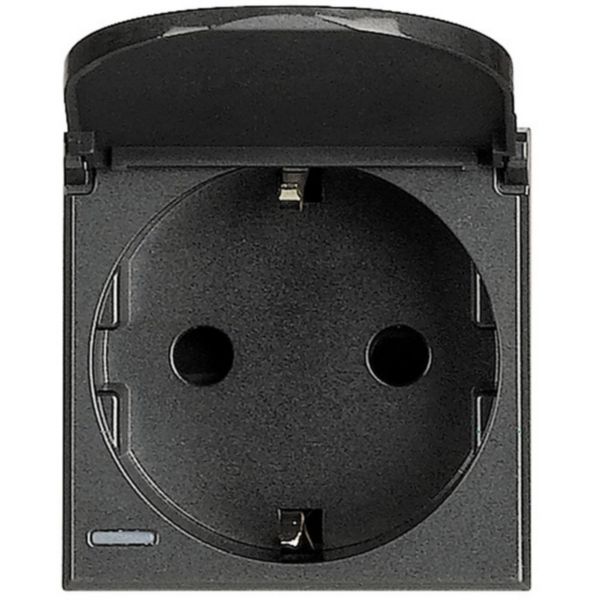 Socket 2P+T 16A 250 Vac with earth lateral contacts - german standard