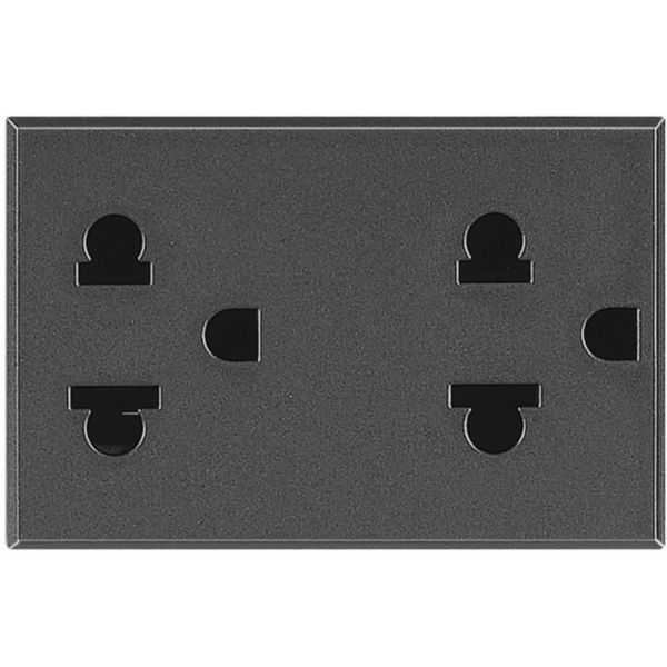 Socket duplex universal 2P+T 16A 127/250 Vac - euroamerican standard