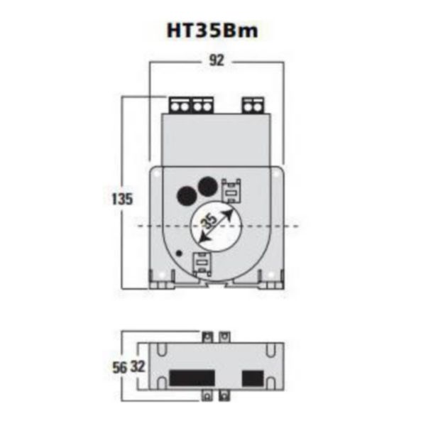 HT35Bm - Current transformer with Hall effect built-in transducer