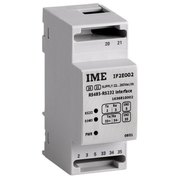 Communication interface for conversion RS485/Ethernet - Aux: 24Vac / 20÷60Vdc