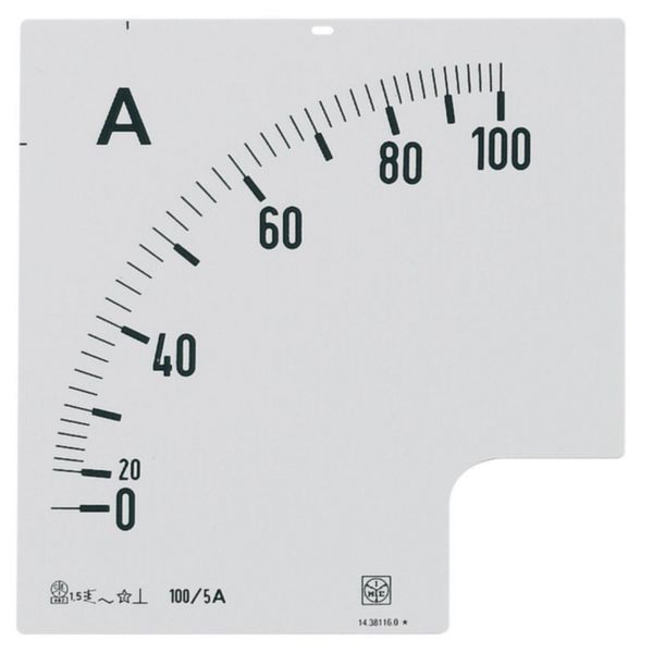 Interchangeable scale for ammeters RQ96E (by CT) - In: 2500/1A