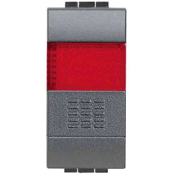 Pushbutton 1P - NO 10A 250 Vac - lamp carrier red