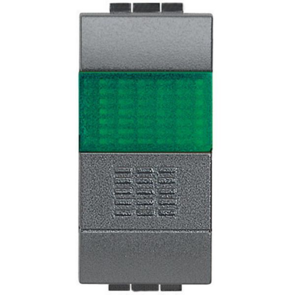 Pushbutton 1P - NO 10A 250 Vac - lamp carrier green