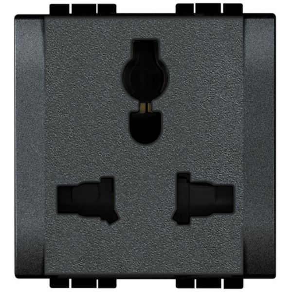 Socket 2 P+T 5/6/10/13 A 127/250 Vac - multistandard - 2 modules