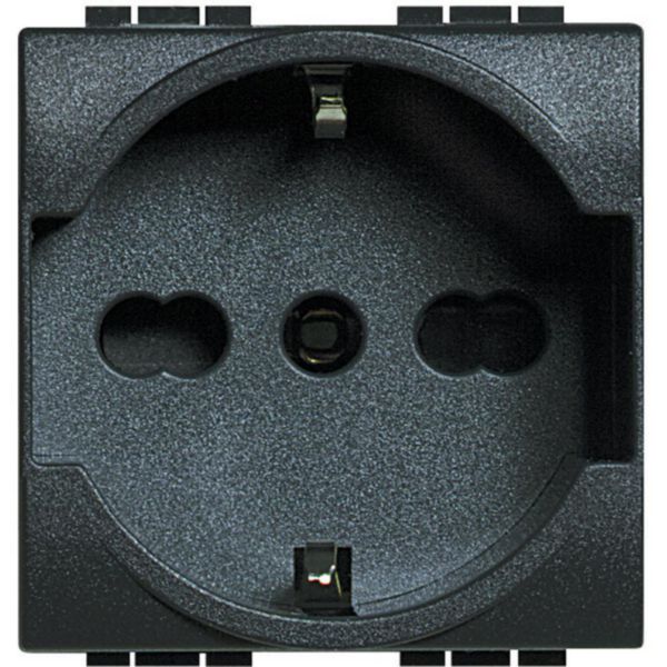 Socket 2P+T 16A 250 Vac - earth lateral contacts for Plugs german standard
