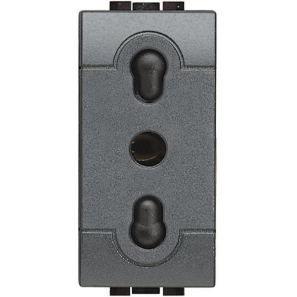 Socket 2P+T 10/16A 250 Vac - shielded tulip contacts