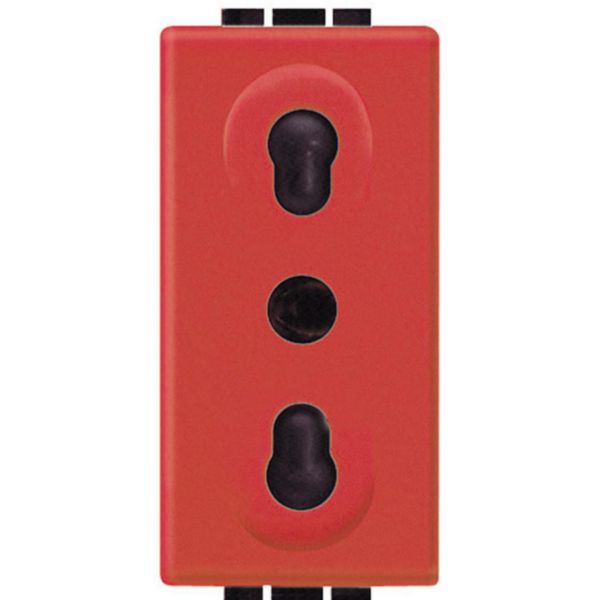 Socket 2P+T 10/16A 250 Vac - red