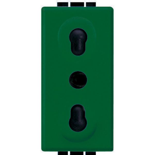 Socket 2P+T 10/16A 250 Vac - green
