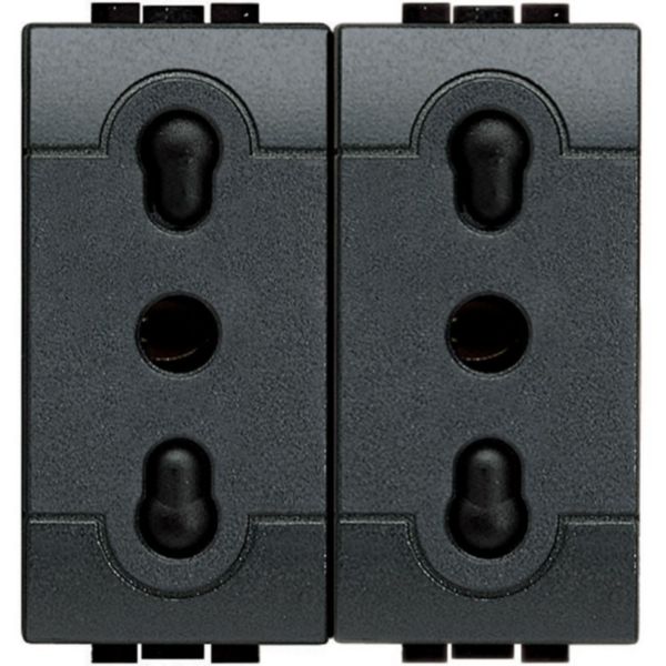 Socket duplex 2P+T 10/16A 250 Vac