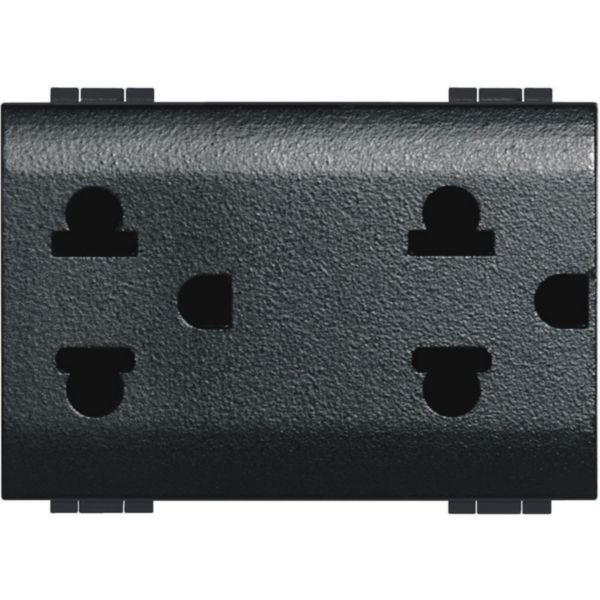Socket duplex universal 2P+T 16A 127/250 Vac - euroamerican standard