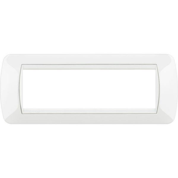 Cover plate 7 modules - white (with internal frame Black)