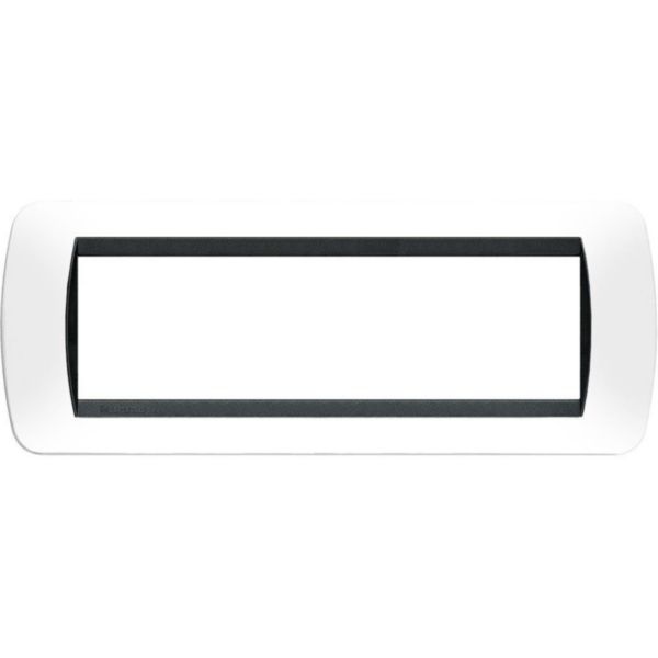 Cover plate 7 modules - white (with internal frame Black)
