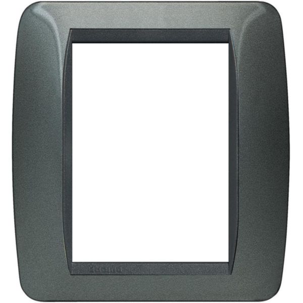 Cover plate 3+3 modules - dark steel