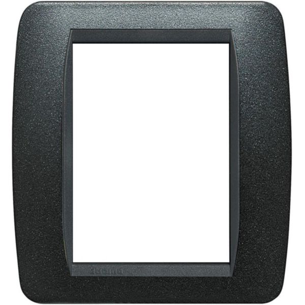 Cover plate 3+3 modules - metallic - graphite Black