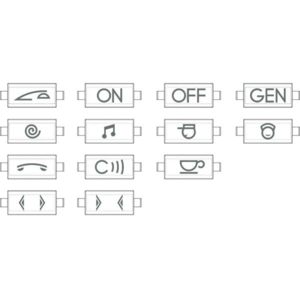 Kit of lens for key cover customizable - 13 symbols - 5 for type (for axial control devices)