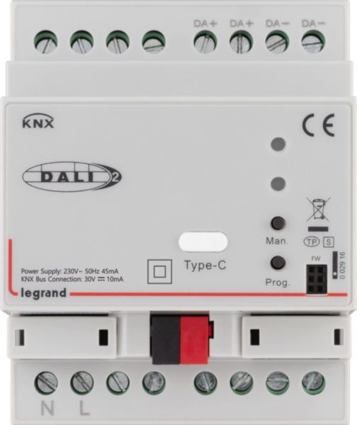 1 channel DALI bus (64 DALI drivers max)