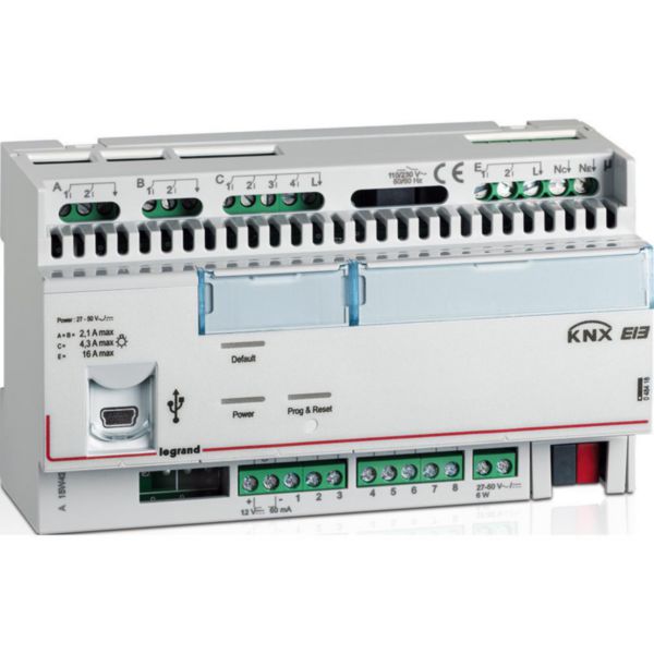 Multifunction controller KNX equipped with 8 inputs and 10 outputs can realize multiple functions