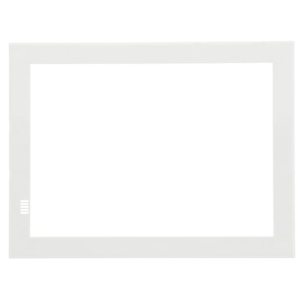 White  frame for plastic support for flush-mounting installation of touch interfaces