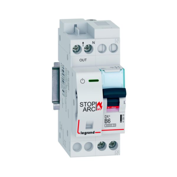 BTDIN Stop Arc with Mcb 1P+N In= 6A, Vn= 230/240Vac, Icn 6kA, curve B