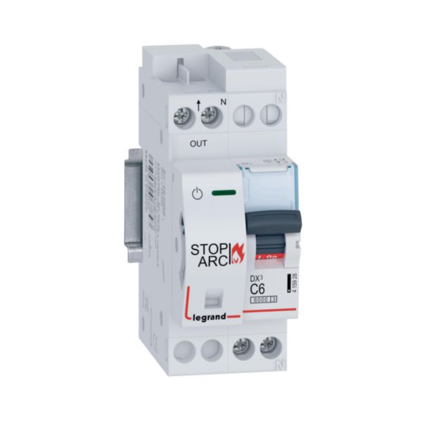 BTDIN Stop Arc with Mcb 1P+N In= 6A, Vn= 230/240Vac, Icn 6kA, curve C