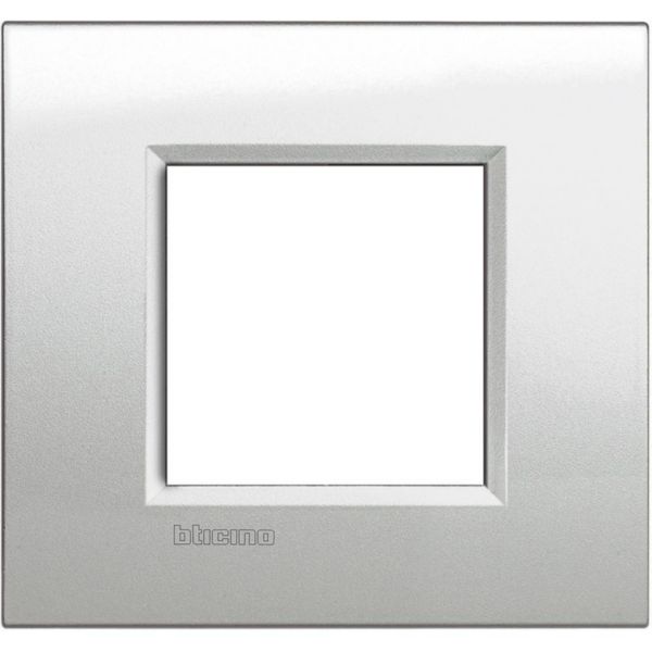 Square cover plate 2 modules - silver moon