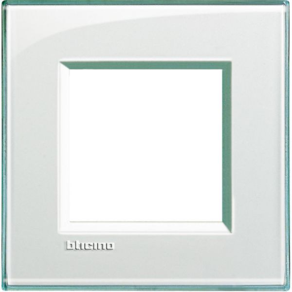 Square cover plate 2 modules - acquamarine