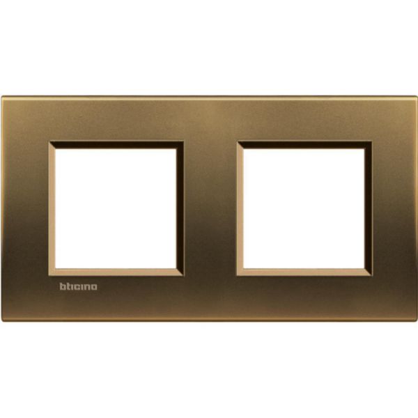 Square cover plate 2x2P 71mm bronze