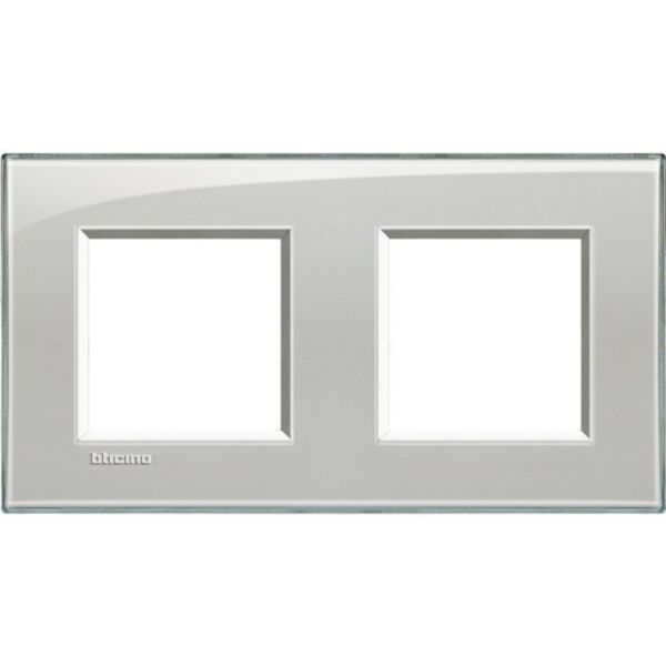 Square cover plate 2x2P 71mm Cold grey