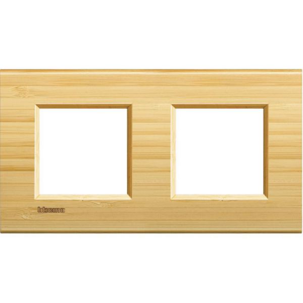 Square cover plate 2x2P 71mm Bamboo