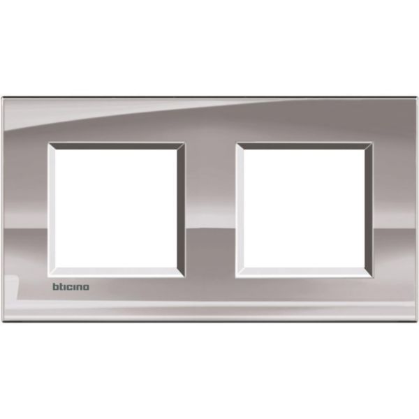 Square cover plate 2x2P 71mm nickel