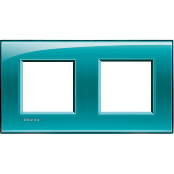 Square cover plate 2x2P 71mm green