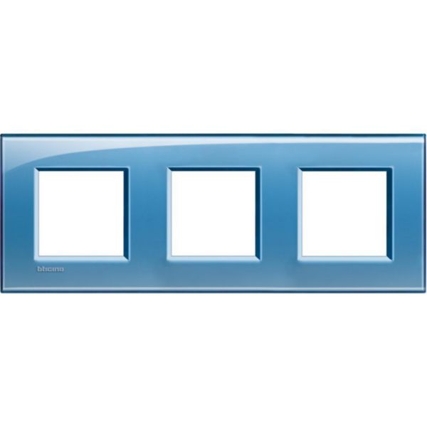 Square cover plate 2x3P 71mm blue
