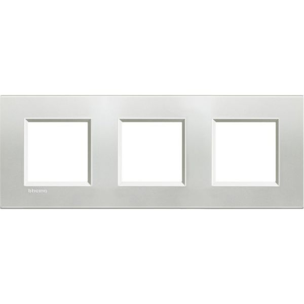 Square cover plate 2x3P 71mm silver