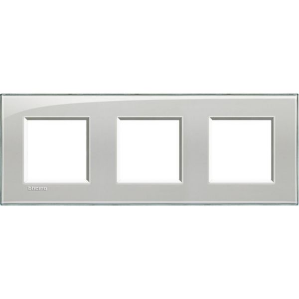 Square cover plate 2x3P 71mm Cold grey