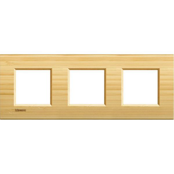 Square cover plate 2x3P 71mm Bamboo