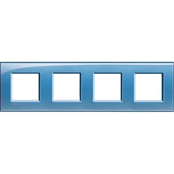 Square cover plate 2x4P 71mm blue