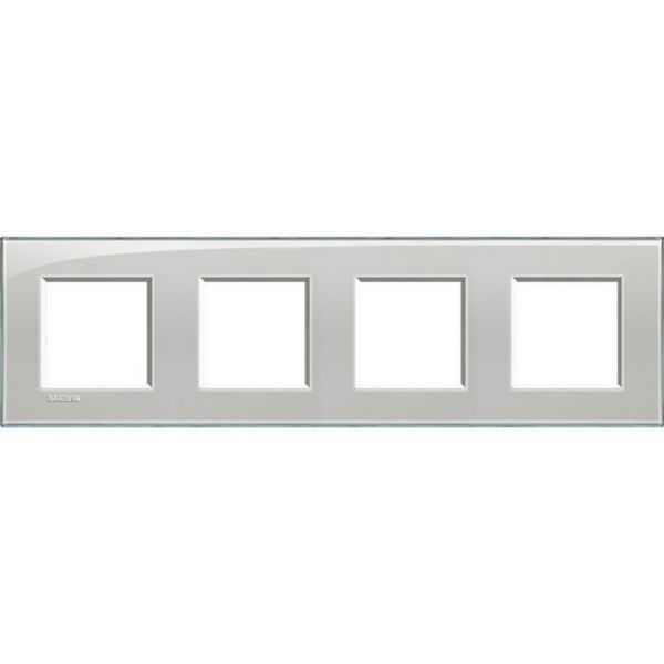 Square cover plate 2x4P 71mm Cold grey
