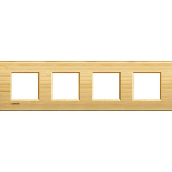 Square cover plate 2x4P 71mm Bamboo