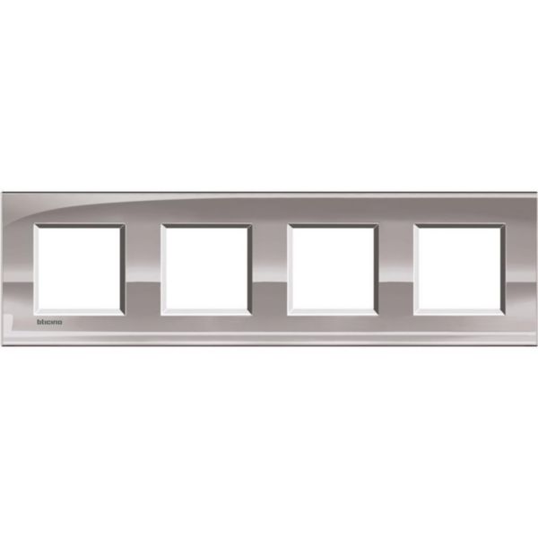 Square cover plate 2x4P 71mm nickel