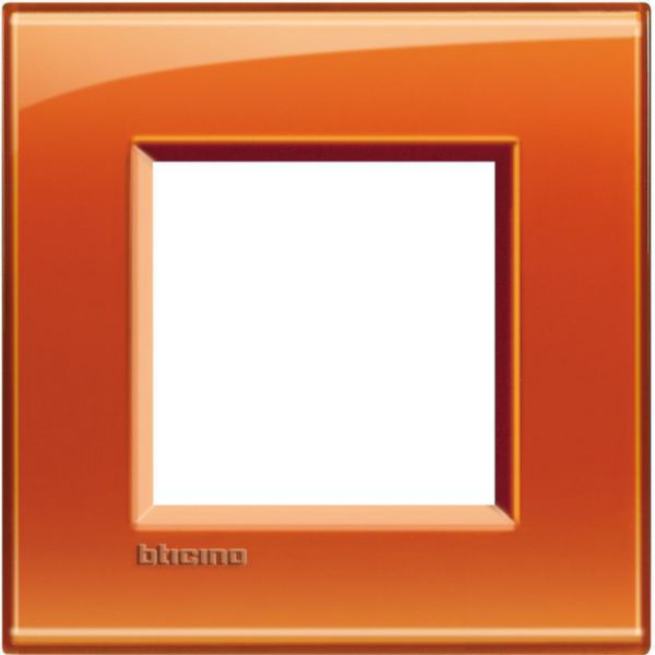 Square cover plate 2 modules - orange deep