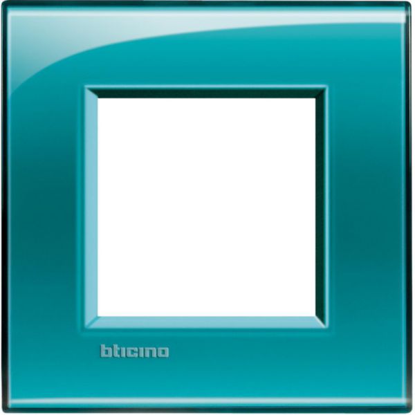 Square cover plate 2 modules - green deep