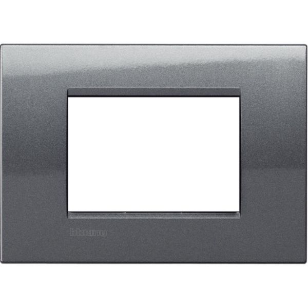 Square cover plate 3 modules - steel