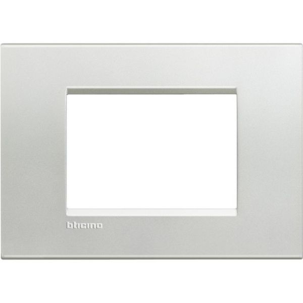 Square cover plate 3 modules - silver