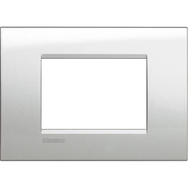 Square cover plate 3 modules - silver moon