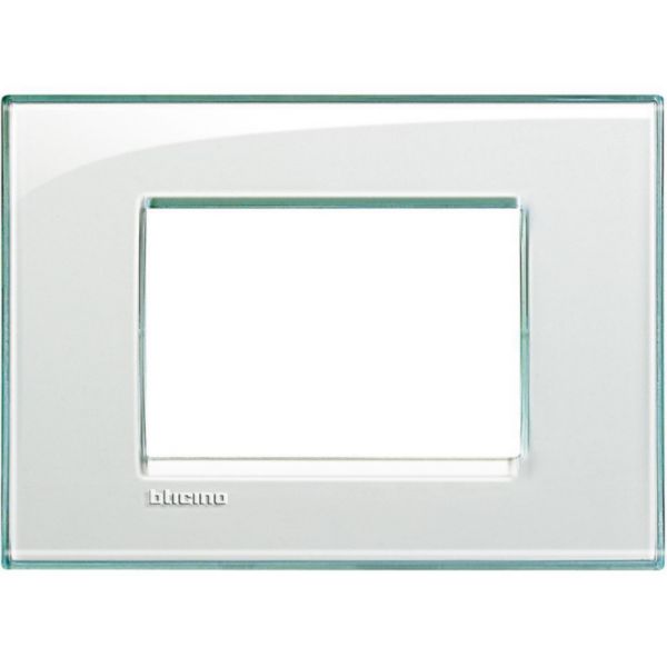 Square cover plate 3 modules - acquamarine